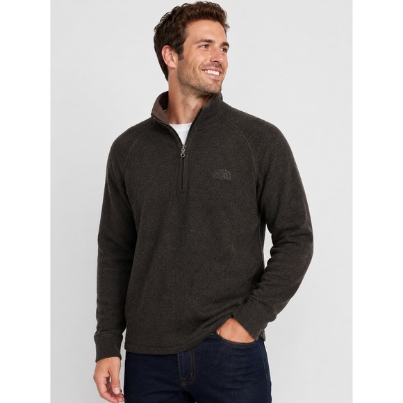 The North Face Other - North Face Quarter Zip Sweater Brown Wool Blend Pullover XL Gorpcore Hiking Camp